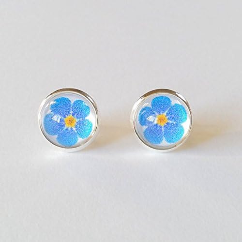 Forget-me-not Earrings - Flower Earrings - Flower Jewellery - Turquoise Earrings - Punk Studs - Flower Studs - Nature Jewelry - Stud Earring