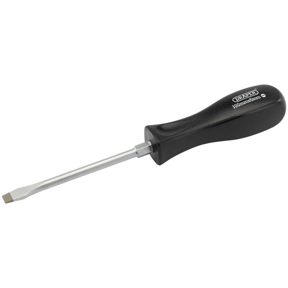 Draper 19529 Expert Quality Plain Slot Mechanics Screwdriver, 6mm x 100mm , Blue