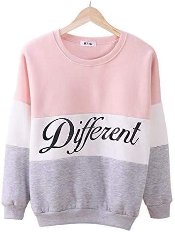 LAISIYI Thin Fleece Different Letter Printed Casual Sweater Mix Color Pullover Cute Hoodie