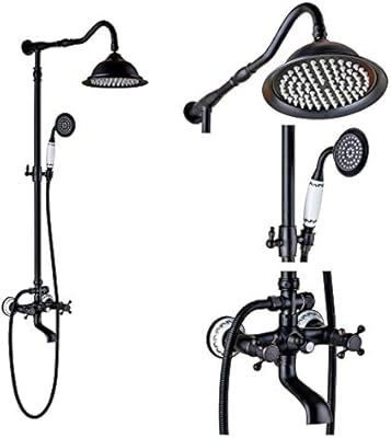 Rozin Porcelain Deco Bathroom 2 Knobs Tub Shower Faucet Combo 8