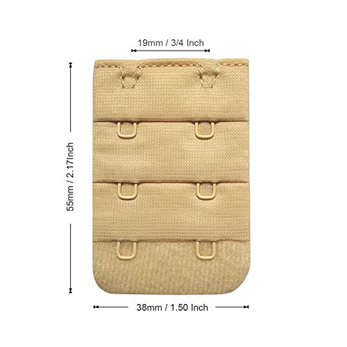 Bra Band Extender 2 Hook /3 Hook /4 Hook Bra Strap Extensions Breathing Room - 3 Packs (2 Hook-Nude)