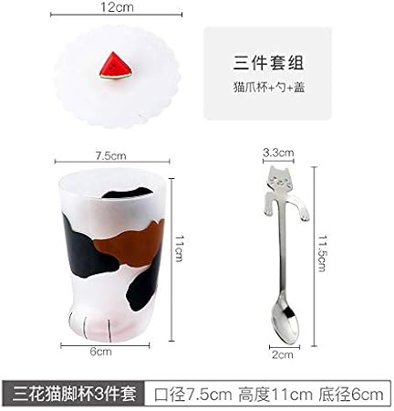 Verres Chats Claw Glass Ménage Lait Givré Cats Cup Trois