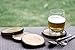 GoCraft Set of 4 Natural Wooden Coasters with Tree Bark – Mango Wood Coasters for Drinks, Beverages, Wine Glasses, Bar Glasses, Rustic & Durable Coaster Set for Home, Kitchen, Dining, Bar Décor