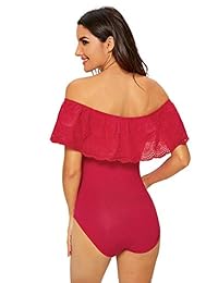 Body de manga corta con volantes y hombros descubiertos para dama