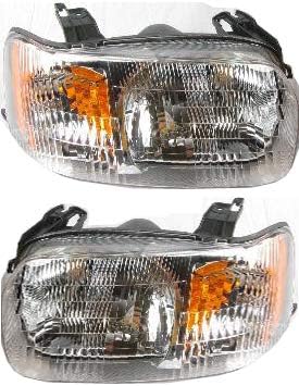 Amazon Com Headlight Set Compatible With 2001 2004 Ford Escape Left Driver And Right Passenger Side Halogen With Bulb S Automotive
