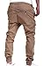 CrazyBegin Mens Outdoor Harem Running Jogger Bottom Pants,Casual Comfy Trousers With Elastic Taping Pockets Sweatpants Camel Medium