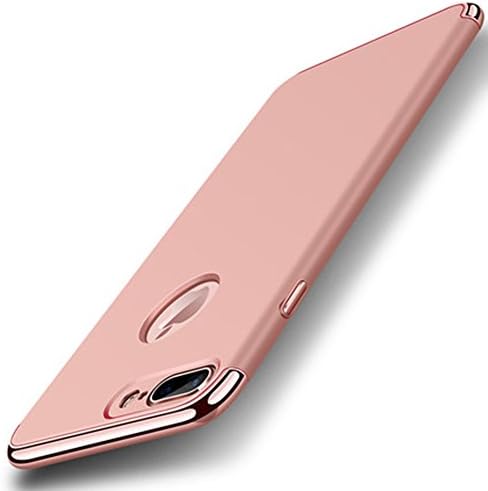 iPhone 7 Plus / 8 Plus Case ,JINRUNHU Ultra Thin Matte Plating Shell Slim Hard Shockproof Case Coated Non Slip Anti-Fingerprint Plastic Back Cover For iPhone 7Plus / 8Plus 5.5 [Rose Gold]