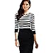 Malloom Women Lady Splice Slim Striped Bodycon Formal Occasion Pencil Dress