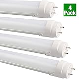 B2ocled-2FT T8 LED Tube Light 9W 6500K,Dual-End Powered (Cool White Glow),Frosted Cover,G13 Fluorescent Light Bulbs Replacement,4-pack