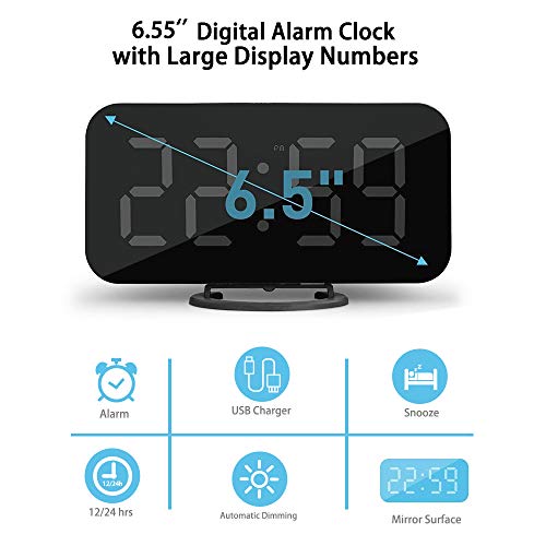 image for CSHID-US Digital Alarm Clock, Large 6.5