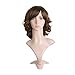 MapofBeauty 14 Inch/35cm Charm Side Bangs Fluffy Synthetic Curly Short Hair Wig (Brown)