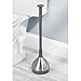 mDesign Bathroom Toilet Bowl Plunger Set with Lift & Lock Cover, Compact Discreet Freestanding Storage Caddy with Base, Modern Design - Heavy Duty Gray/Brushed Stainless Steel