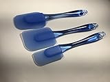Eifod 3-Piece Silicone Spatula Set Blue 100% Food Grade Eco Friendly Easy Clean Non Stick