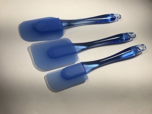 Eifod 3-Piece Silicone Spatula Set Blue 100% Food Grade Eco Friendly Easy Clean Non Stick