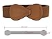 Allegra K Interlock 8-shaped Faux Leather Buckle Elastic Belt for Lady Brown Fit Waist Girth:25