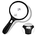 Pilos 5.5 Inch Extra Large Magnifying Glass with 3 LED Light, Nydotd 2X 5X Zoom Lens Illuminated Jumbo Handheld Lighted Magnifier for Reading Low Vision Macular Degeneration Craft and Hobby, Black