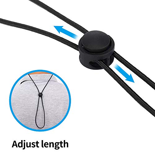 MOTOBA Adjustable Face Mask Lanyard, Safety Mask Holder & Hanger Chain Necklace Strap, Comfortable Around The Neck Relieve Ear Pressure(5 Pcs Black)