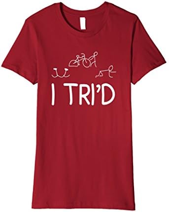 Womens I Tri'd - Funny Triathlon T-Shirt Medium Cranberry