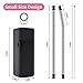 Collapsible Reusable Straws, Upgraded Eco Friendly Stainless Steel Collapsible Drinking Straws, Portable Set Case, With keyhole and cleaning brush for party, travel, office -2 Pack (Black/Pink)