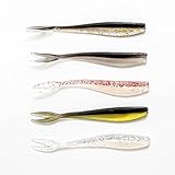 JOHNCOO Bicolor Soft Bait Fish Fishing Lure Tiddler Manual Silicone Bass Minnow Bait Swimbaits Plastic Lure Pack of 72