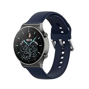 Yikamosi Compatibel met Huawei Watch GT2 Pro Bandje,22MM Snelle release Zachte Siliconen Roestvrij stalen sluiting…