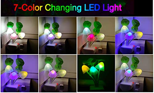 Small Night Light Color AUSAYE Color Change Led Night Light w/Smart Sensor, 0.6W Plug-in Night ...