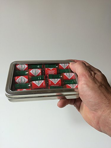 Miniature Tabasco Gift Tin. Ten 1/8 Ounce Mini Bottles of Original Tabasco Pepper Sauce in a Hinged  - //coolthings.us