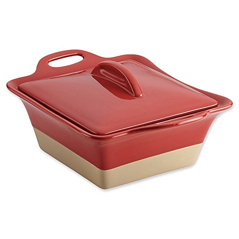 Click Here to See More Images Rachael Ray Collection Stoneware Square Casserole, 2.5-Quart|CHERRY