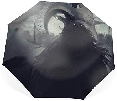 Satan Travel Umbrella, Automatic Folding Umbrella, Compact 46 Inch Rain Umbrella for Men Women, Auto Open Close