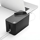 Bluelounge CableBox Mini Cable Management with Small Surge Protector, Black (CBM-BL)
