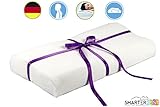 Memory Foam Pillow Contour for Back & Side Sleepers By Smarter Rest - Best for Travel, Bed, Pregnancy - Cotton Velvet Cover - Cooling Body & Neck Support - Works As Seat Cushion or Wedge - Free Bonus Sleep Mask, Ear Plugs, Ebook - 5 Years Guarantee