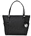 Michael Kors Jet Set Item East West Signature Top Zip Black PVC Tote 0383