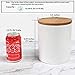 77L Food Storage Canister - Ceramic Food Storage Canister with Airtight Wooden Lid, 53.04 FL OZ (1570 ML) White Food Storage Jar for Home and Kitchen Serving for Coffee, Sugar, Tea, Flour and More