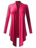 ALL FOR YOU Women's Soft Drape Cardigan Long Sleeve Fuchsia XXX-Large