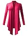 AMORE ALLFY Women's Soft Drape Cardigan Long Sleeve Fuchsia Large