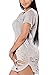 Menglihua Womens T-Shirt Dress Destroyed Ripped Broken Hole Shirt Loose Top Blouses Gray X-Large