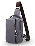 Muzee Sling Bag Chest Shoulder Gym Backpack Sack Satchel Outdoor Crossbody Bag (New grey)