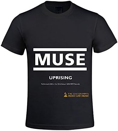 Muse Uprising Men T Shirts Crew Neck Digital Printed Black