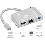 SIIG USB 3.1Type C (USB C) Thunderbolt 3 to Gigabit Ethernet LAN Network and HDMI Adapter Hub with USB 3.0 Type A, Gigabit Etherent and HDMI output - 4K ready (JU-H30712-S1)