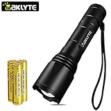 Waklyte Tactical Flashlight with Memory Function, S04D LED Flashlight, High Lumen, Super Bright, Military Grade Handheld Tac Light for Hiking, Camping, Travel, Emergency and EDC (Battery Included)