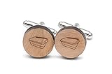 Storage Bin Cufflinks, Wood Cufflinks Hand Made In