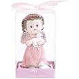 MEGA FAVORS Keepsake Figurine 12 pcs Baby Girl Pink Angel Holding Baby Lamb | Awesome Decorations or Party Favors | for Baptism, First Communion, Religious and Special Celebrations
