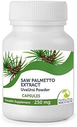Saw Palmetto 250mg & Uva Ursi Veg Extract x120 Capsules Bottle HEATHY Mood