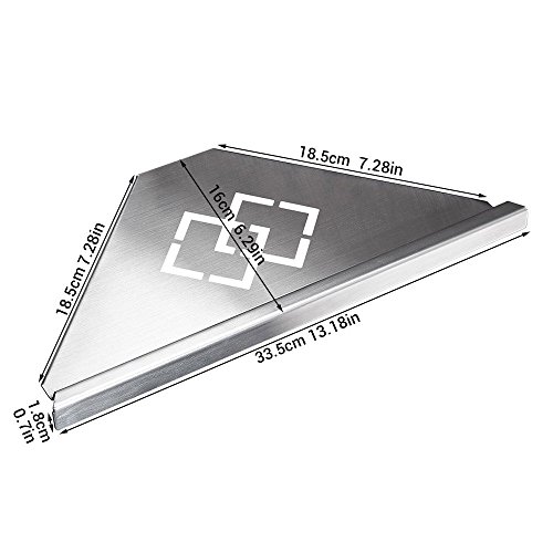 OWOFAN 3 Tier Bathroom Shower Corner Shelf Rack Shower Caddie Triangle Wall Shelves Stainless Steel Brush Nickel WF-18062-3 - Thumbnail 5