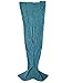 Kpblis Knitted Mermaid Tail 71-Inch-by-35-Inch Blanket Blue