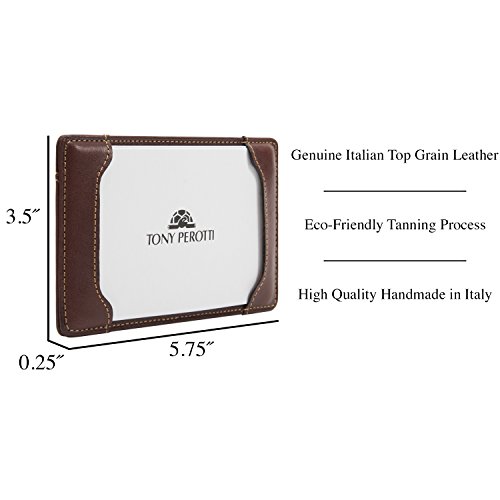 Tony Perotti Women's Italian Leather Pocket Note Memo Jotter Writing Pad Holder Case fits 5 x 3 Paper Index Cards Best for Doodle Drawing Or Scratch Drafts, Brown