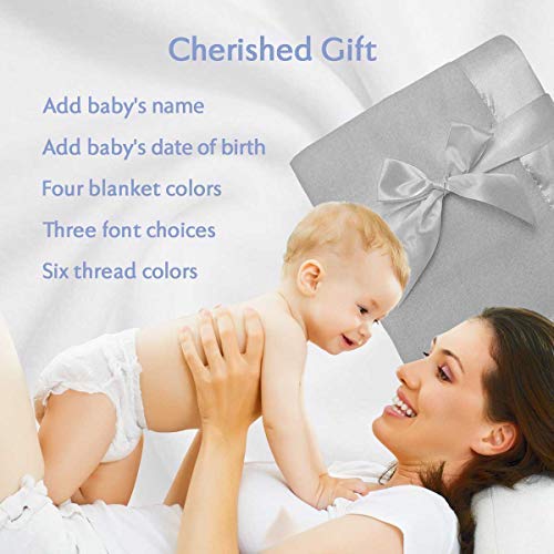 image for Jolitee Personalized Custom Soft Fleece with Satin Border Embroidered 