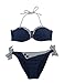 RELLECIGA Women's Swimwear Navy Style Push Up Bandeau Bikini Set
