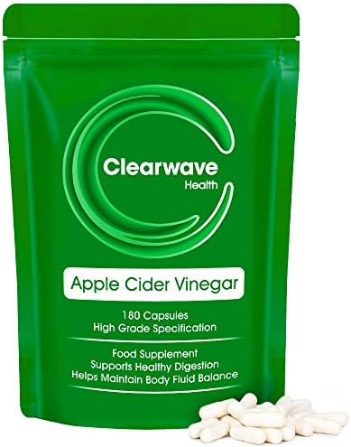 Apple Cider Vinegar 180 High Strength Capsules 800mg Daily. Helps Control Appetite, Support Weight Management And Regulate Blood Sugar levels. Premium Grade, GMP Guaranteed Quality
