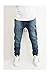 Victorious Men's DK Indigo Drop Crotch Denim Jogger Pants